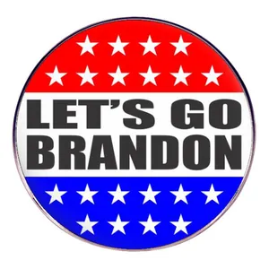 Broche Let's Go Brandon Drapeau Américain Étoiles Rayures Rond Alliage Badge Bouton Pin Accessoire Politique Pour Hommes Femmes