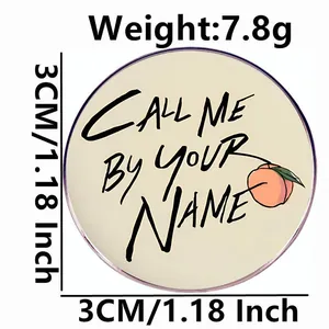 Pin esmaltado Call Me by Your Name con ilustración de melocotón broche redondo 3cm