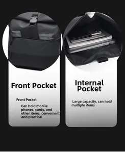 Waterproof business backpack detail showing large capacity storage for laptop and books