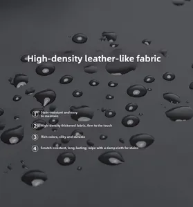 Detail of high-density waterproof fabric with water droplets on business laptop backpack