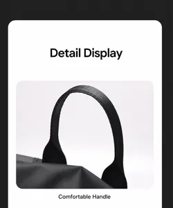 Detail shot of the reinforced comfortable handle on a waterproof black business backpack