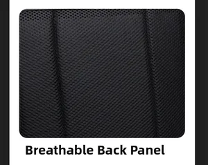 Macro detail of the breathable honeycomb mesh back panel for the business backpack