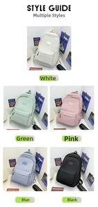 Detailed grid showing lightweight backpacks in white, green, pink, blue, and black colors