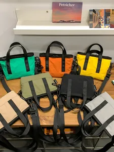 Urban Minimalist Mini Nylon Crossbody Bag For Women Lightweight Solid Color Handbag Vertical Square Tote Bag With Detachable Strap