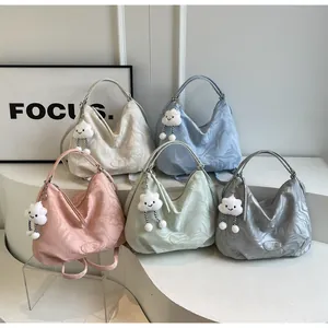 Sacs cabas motif marbre en cinq couleurs pastel avec pendentif nuage mignon