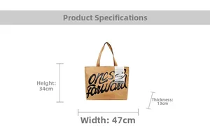 Waterproof DuPont paper tote bag showing dimensions of 47cm width and 34cm height