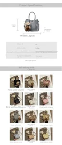 Detailed size guide and color options chart for this chic PU leather bucket shoulder bag