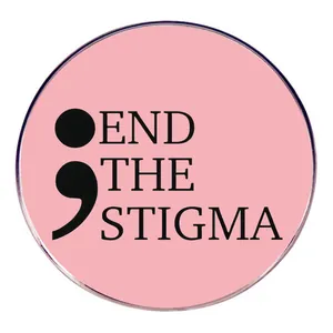 Καρφίτσα End The Stigma Ερωτηματικό Ψυχική Υγεία Κράμα Στρογγυλό Ροζ Σήμα για Γυναίκες Άνδρες Ρούχα Κοσμήματα Δώρο