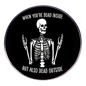 Humor Dead Inside Skelett Legierung Emaille Brosche Pin Lustiges Zitat Skelett Abzeichen Schmuck Geschenk Für Kleidung Taschen