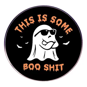 Humorous Ghost Enamel Pin Halloween Cartoon Brooch For Festival Party Bags Clothes Jewelry Decoration Gift For Friends