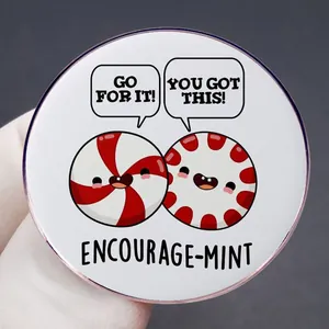 Inspirational mint-themed enamel pin with 'You Got This' and 'Encourage-mint' text