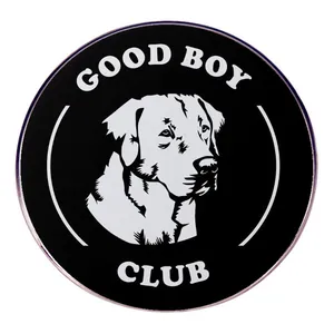 Badge Rond en Alliage Good Boy Club Broche Métallique Créative Portrait de Chien pour Sac à Dos Accessoires de Vêtement Cadeau