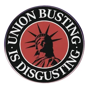 Union Busting Is Disgusting Emaille Pin Ronde Legering Badge Vrijheidsbeeld Silhouet Broche Vintage Sieraden Accessoires