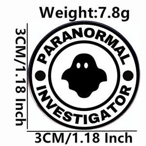 Καρφίτσα φάντασμα Paranormal Investigator με διάμετρο 3 cm και βάρος 7,8 g