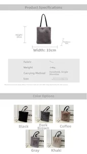 Guide détaillé des dimensions et options de couleurs pour le sac cabas en peluche
