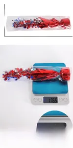 Detailed dimensions and 176.5g weight measurement for 4th of July star party centerpiece