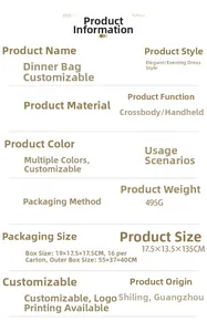 Detailed specifications of the acrylic money bag evening clutch for parties and weddings