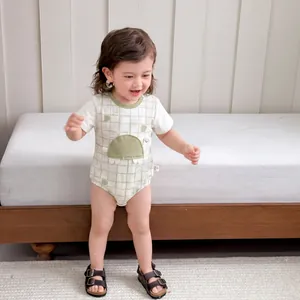 Breathable baby cotton onesie featuring a cute turtle pattern for summer comfort