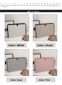 Detailed grid view of minimalist canvas business file bags in multiple colors