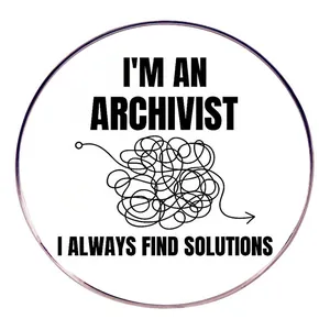Archivist I Always Find Solutions Brooch Round Alloy Enamel Pin Office Worker Badge Gift For Librarian Professional Accessory Jewelry