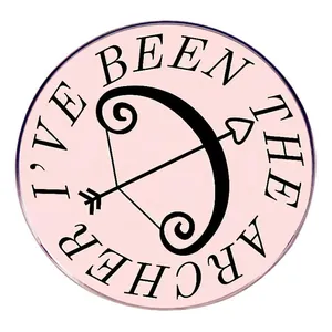 Ive Been The Archer Enamel Pin Round Pink Alloy Brooch Inspired Lyrics Badge For Clothing Bags Fans Jewelry Gift