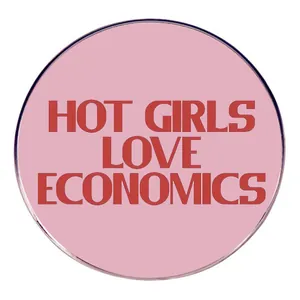 Épinglette Slogan Hot Girls Love Economics Drôle Féministe Rose Ronde en Alliage Broche Badge Pour Femmes Filles Veste Sac à Dos Bijoux Accessoire