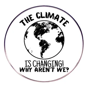The Climate Is Changing Why Aren't We Earth Brooch Pin Alloy Round Environmental Slogan Badge For Men Women Clothes Decor