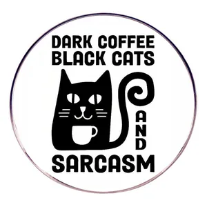 Schwarze Katze Trinkt Kaffee Emaille Pin Dark Coffee Black Cats And Sarcasm Sarkastisch Anstecknadel Legierung Brosche Schmuck Alltag