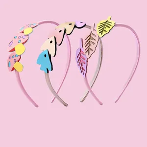 Serre-tête Mignon pour Enfants Champignon Poisson Rouge Feuille à Paillettes Rose Doux Bandeau pour Filles Accessoires Cheveux