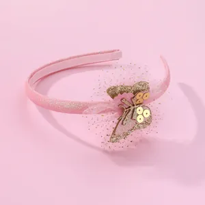 Süßer rosa Schmetterling Haarreif für Mädchen mit Tüllschichten und Goldpailletten Glitzer