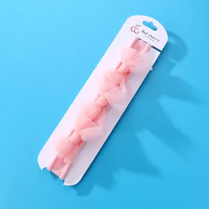Bandeau Doux en Maille à Nœud Rose Pour Enfants Nourrissons Bandeau Élastique Souple Princesse Accessoires Pour Cheveux