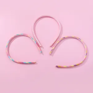 Ensemble de trois serre-têtes colorés arc-en-ciel et rose pailleté pour filles coiffure