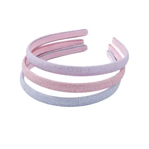 Ensemble de trois serre-têtes pailletés antidérapants en rose, violet et bleu pour filles