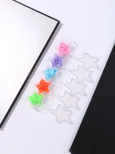 Five-pointed star containers filled with colorful elastic hair ties in a multi-pack set
