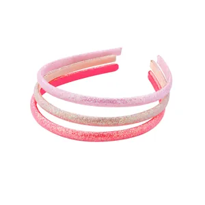 Lot de 3 serre-têtes scintillants à paillettes en rose clair, champagne et rose foncé