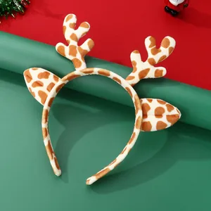 Serre-tête en Peluche avec Bois de Cerf pour Enfants Avec Oreilles de Cerf pour Noël Halloween Fête Accessoire de Coiffure Animal Mignon