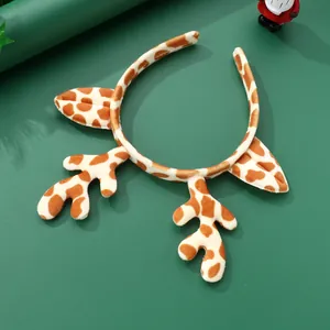 Serre-tête girafe en peluche avec bois et oreilles pour costume de fête de Noël