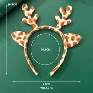 Détail d'un serre-tête renne à motif girafe avec dimensions de 20,5 cm et poids de 12,27 g