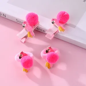 Set de accesorios para el pelo de flamenco rosa con lentejuelas y pompones