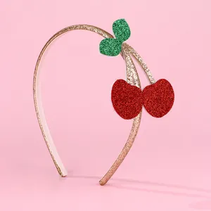 Sweet Glitter Fruit Cherry Strawberry Headband For Kids Girls Handmade Sparkling Hair Band Party Accessories