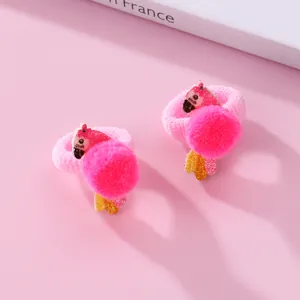 Set de gomas para el pelo de flamenco rosa con pompones y lentejuelas para niñas