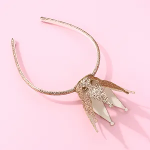 Glittery rose gold 3D crown headband for kids party and princess dress up costume