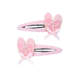 Par de horquillas rosas con lentejuelas y motivo de zapatillas de ballet para niñas
