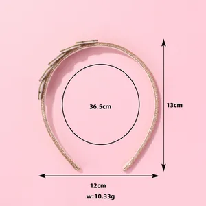 Champagnerfarbenes Glitzer-Haarband mit fünf Sternen 13cm hoch für Party-Haarschmuck