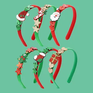 Cerchietto di Natale per Donna Uomo Babbo Natale Albero di Natale Bastoncino di Zucchero Paillettes Glitter Accessori Capelli