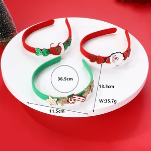 Set di tre cerchietti natalizi con Babbo Natale, stelle e bastoncini di zucchero per feste