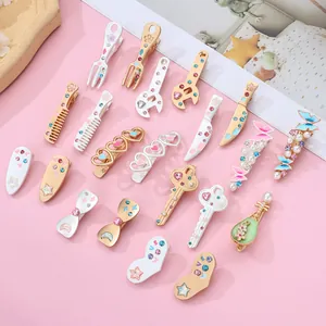Creative Alloy Hair Clip Rhinestone Faux Artificial Pearl Heart Comb Butterfly Wrench Shape Duckbill Clip Sweet Hair Accessories For Women