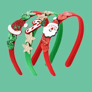 Set Cerchietti Natalizi Babbo Natale Albero Scatola Regalo Bastoncino Di Zucchero Paillettes Glitter Fascia Per Capelli Bomboniere Per Feste Natalizie Donna Bambini Uomo