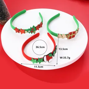 Set di 3 cerchietti natalizi con albero di Natale e scatola regalo per le feste