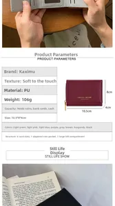 Detailed view of women short wallet showing its compact size and internal 6 card slots